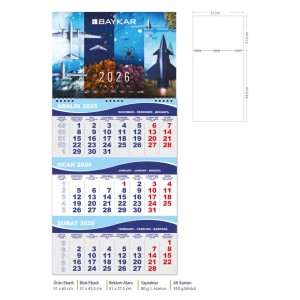 Gemici Orta Boy Takvim - 31*65 cm