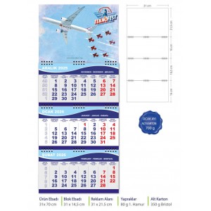 Gemici Orta Boy Takvim - 31*65 cm