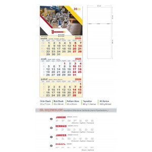 Gemici Büyük Boy Takvim - 33*71 cm